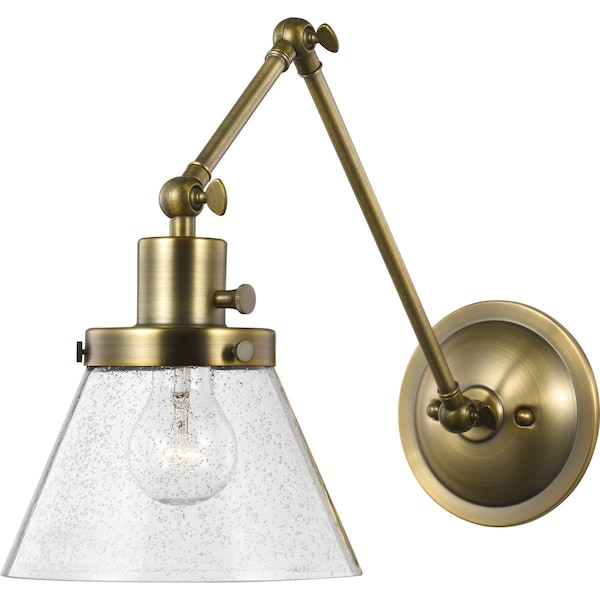 Progress Lighting Hinton Collection Vintage Brass Swing Arm Wall Light P710094-163 - main